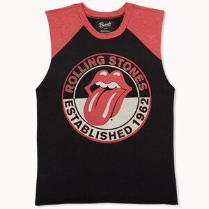 Bravado Rolling Stones Red Black Muscle Tee T-Shirt Size Small Cotton Top Tongue